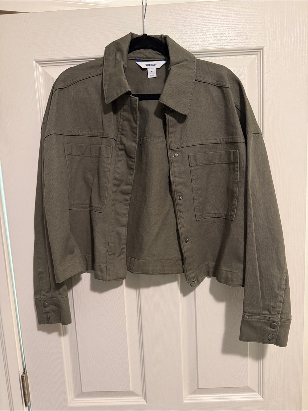 Old Navy Olive Utility Crop Jacket